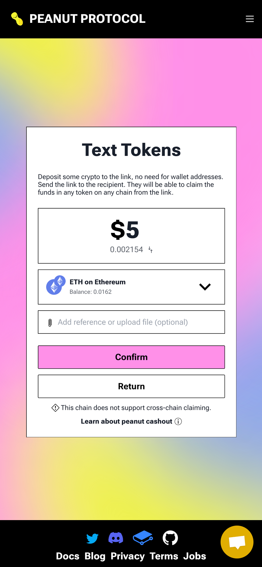 Select Token Screen