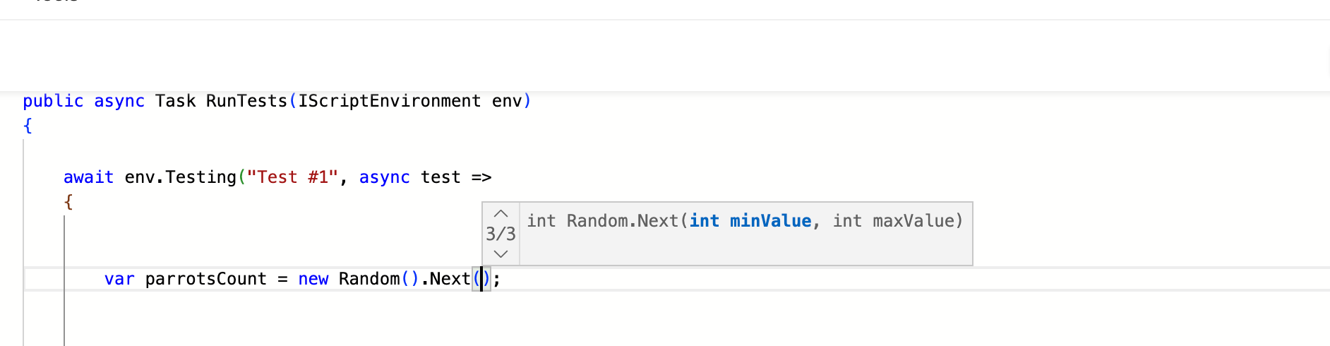 OmniSharp - suggestions