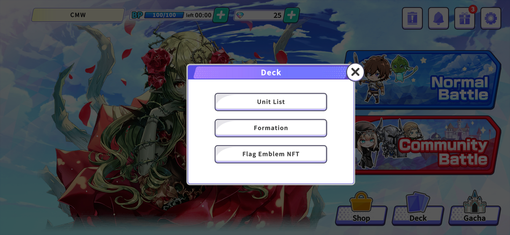 Screenshot of the "Deck" on the Home Screen