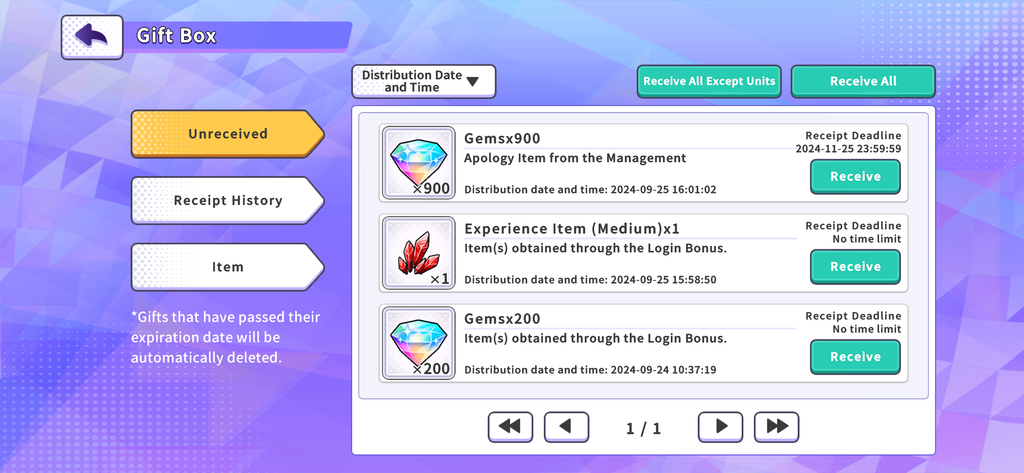 Screenshot of the "Gift Box”