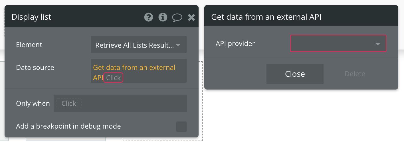 Get data from an external API