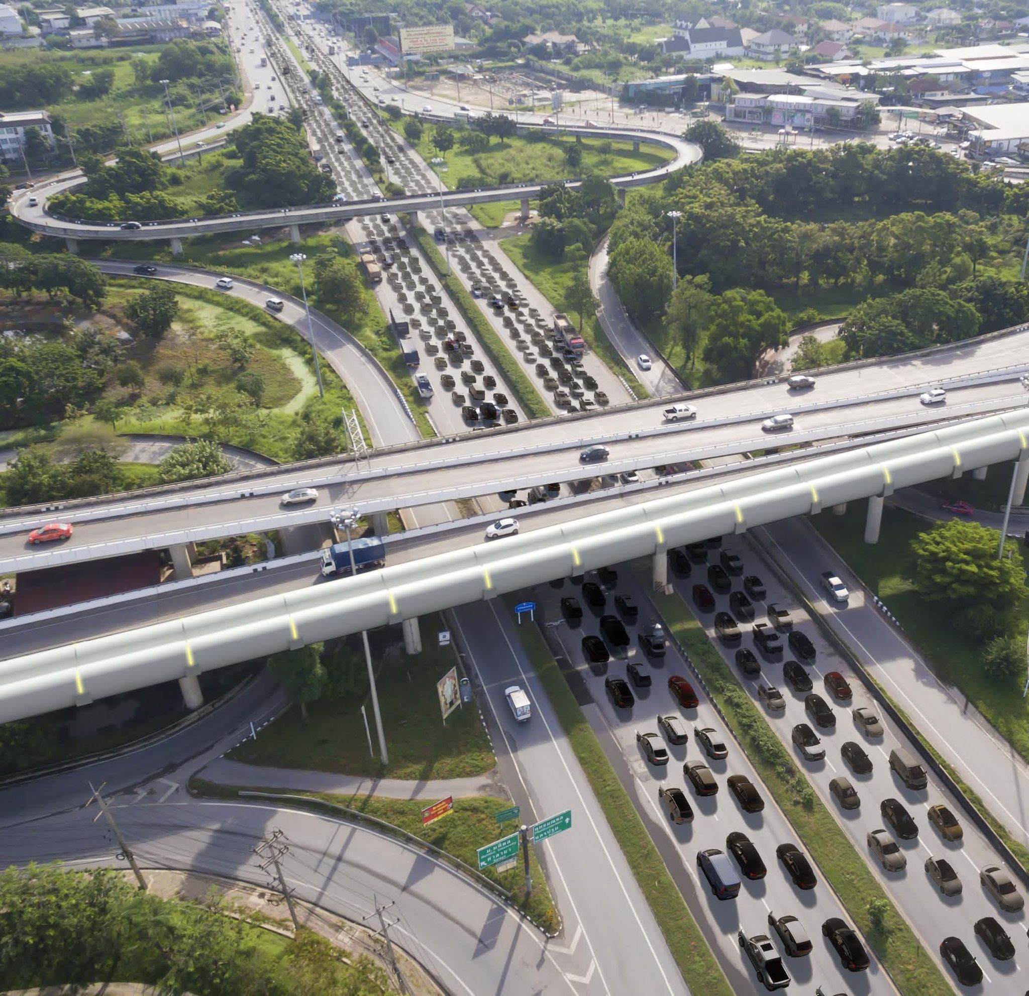 Render of hyperloop integrated into the Dutch transport network.