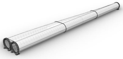 A conceptual 3D model of a 60m Switch Guideway.