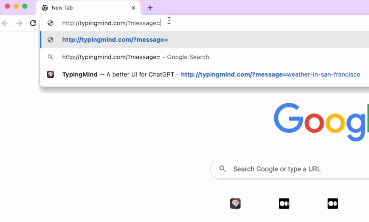 enter your query directly on the search engine bar