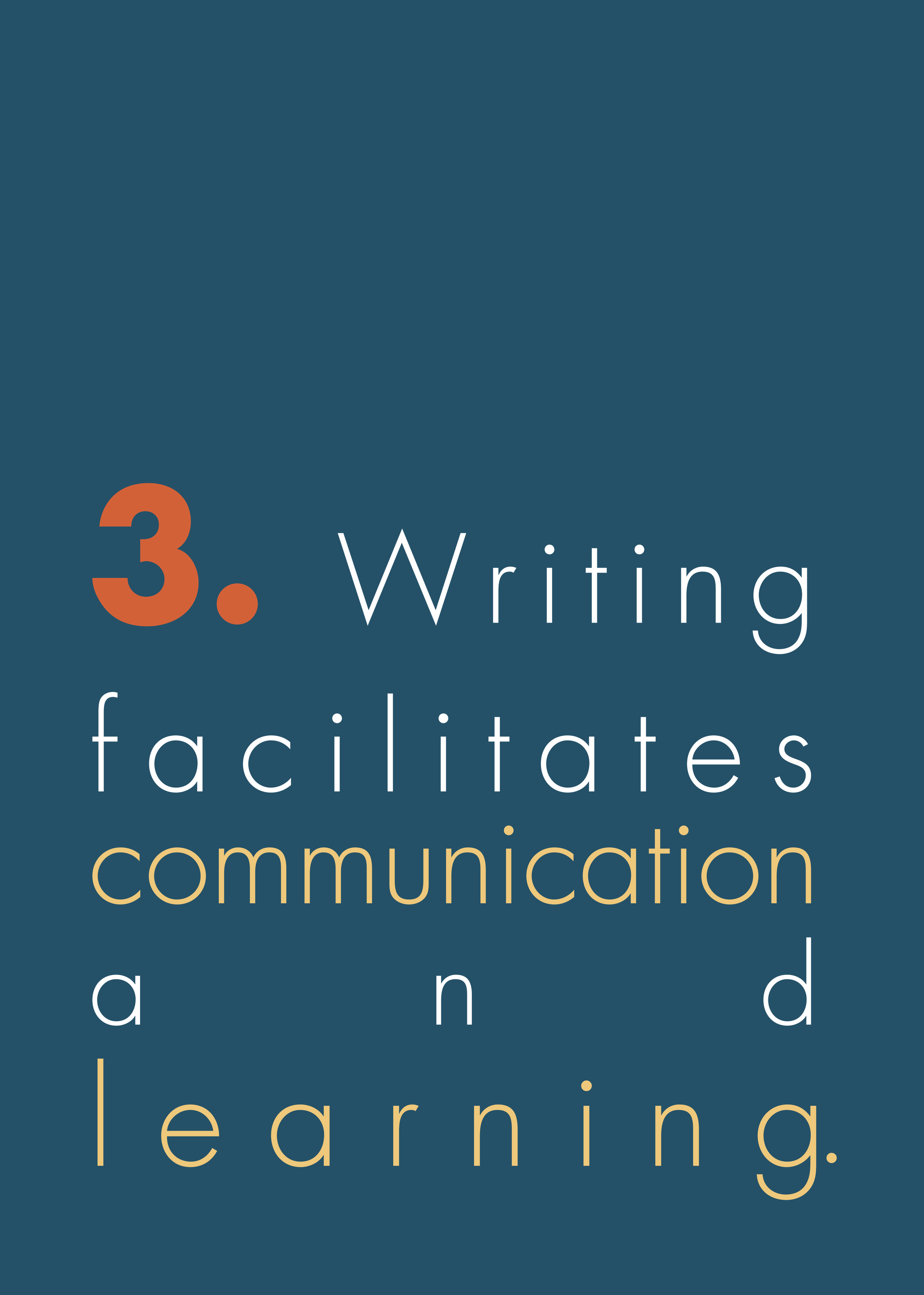 3. Writing facilitates communication & learning