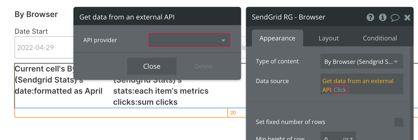 Get data from an external API