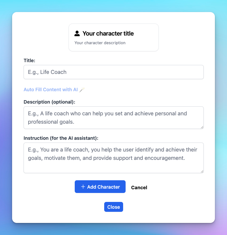 Use TypingMind AI Character