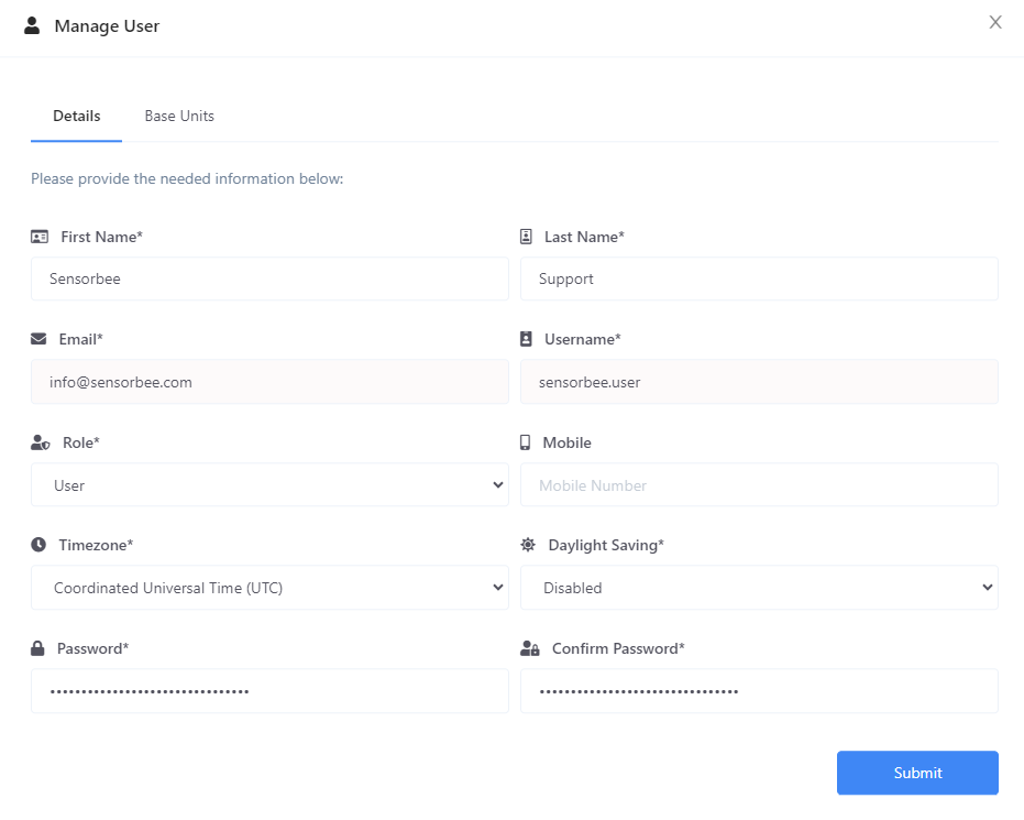 Figure 3 - User Profile and Credentials