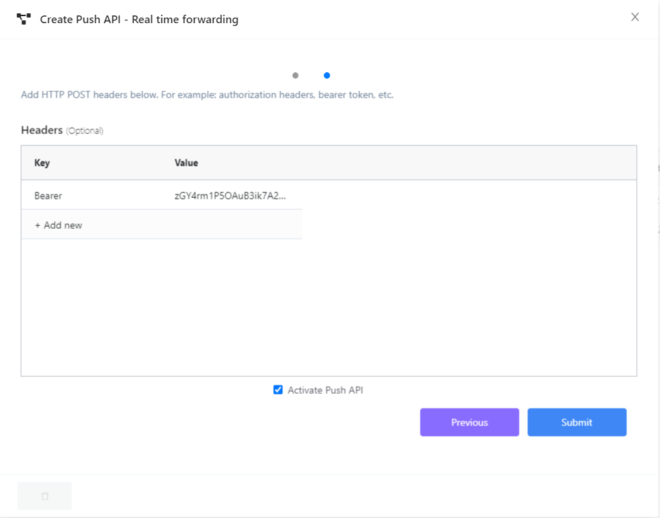 Figure 2 - Create Push API Step 2