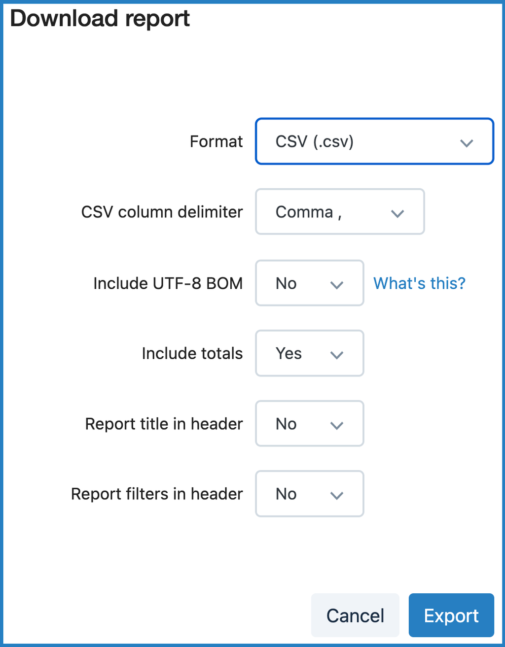 Additional export options