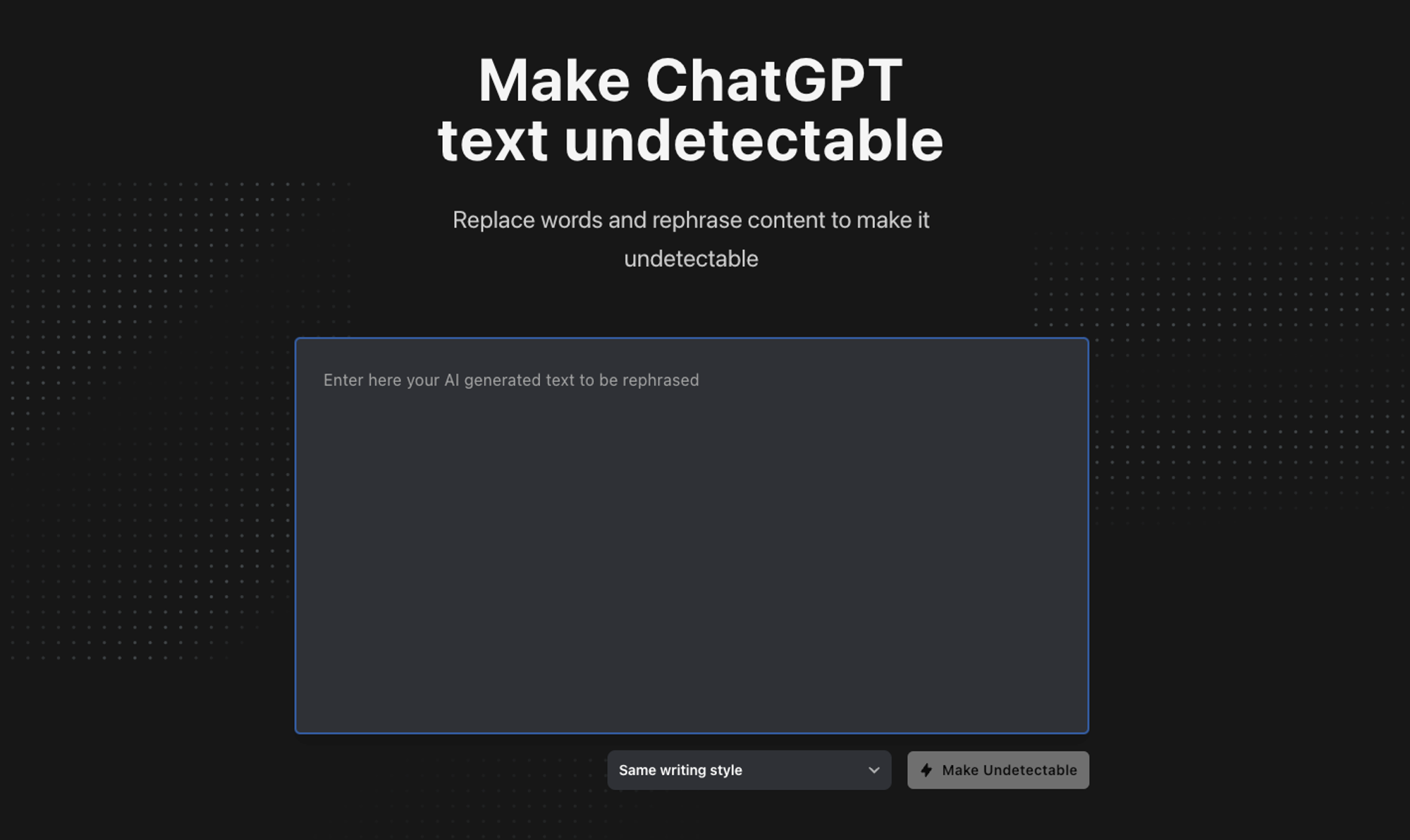 Knowledg undetectable chat GPT tool