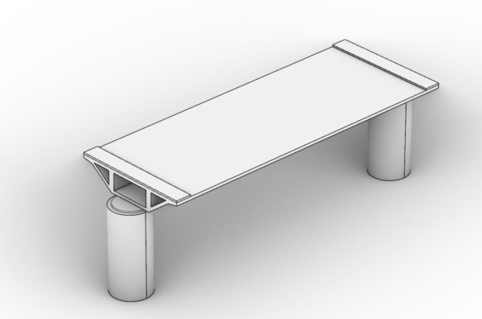 A 3D conceptual model a 40 m span bridge structure.