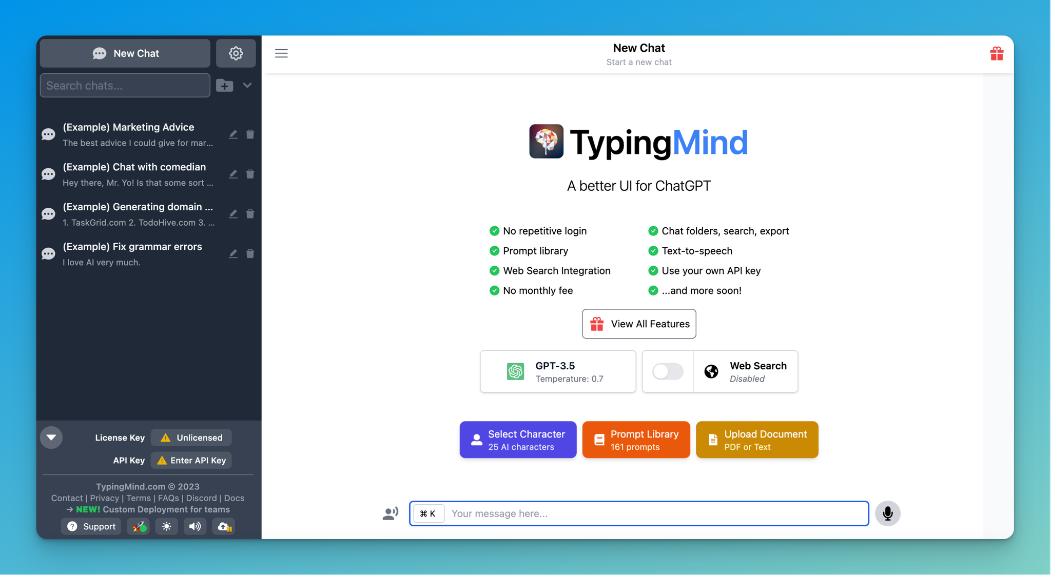 TypingMind - A better UI for ChatGPT