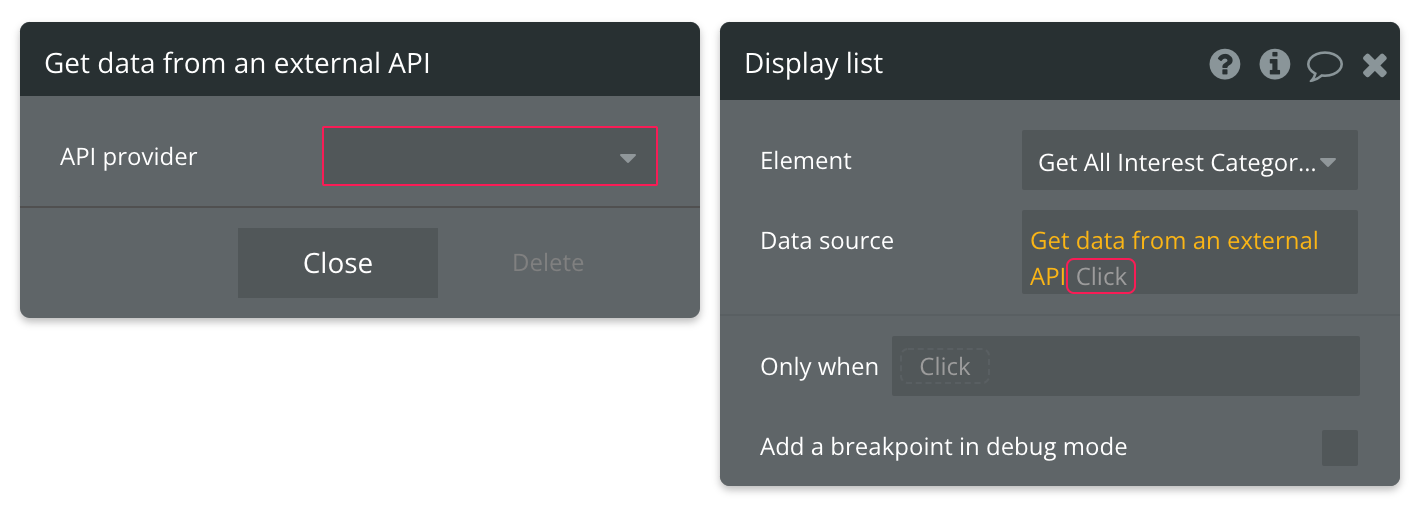 Get data from an external API