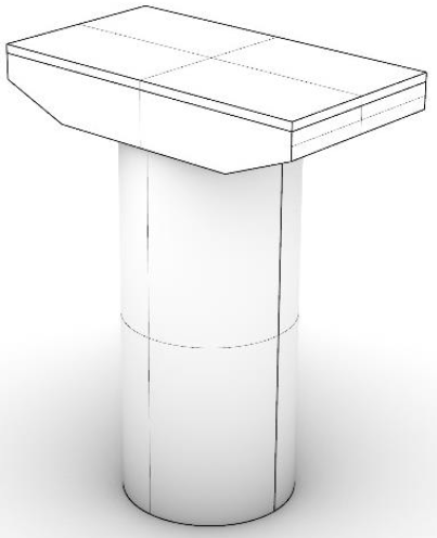 A 3D conceptual model of a one-way elevated substructure.