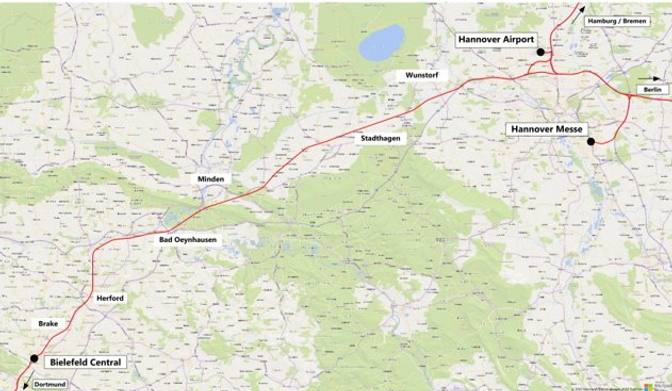 Route 1: Rail corridor - Eisenbahnstrecke 1700