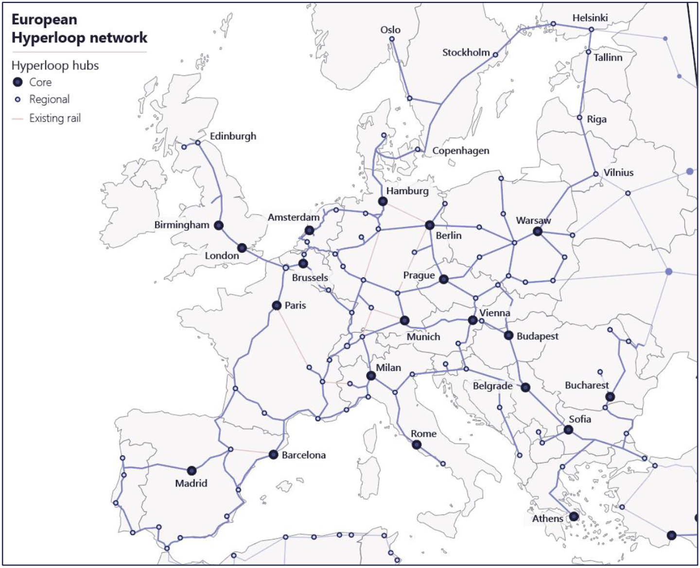 The European hyperloop network.