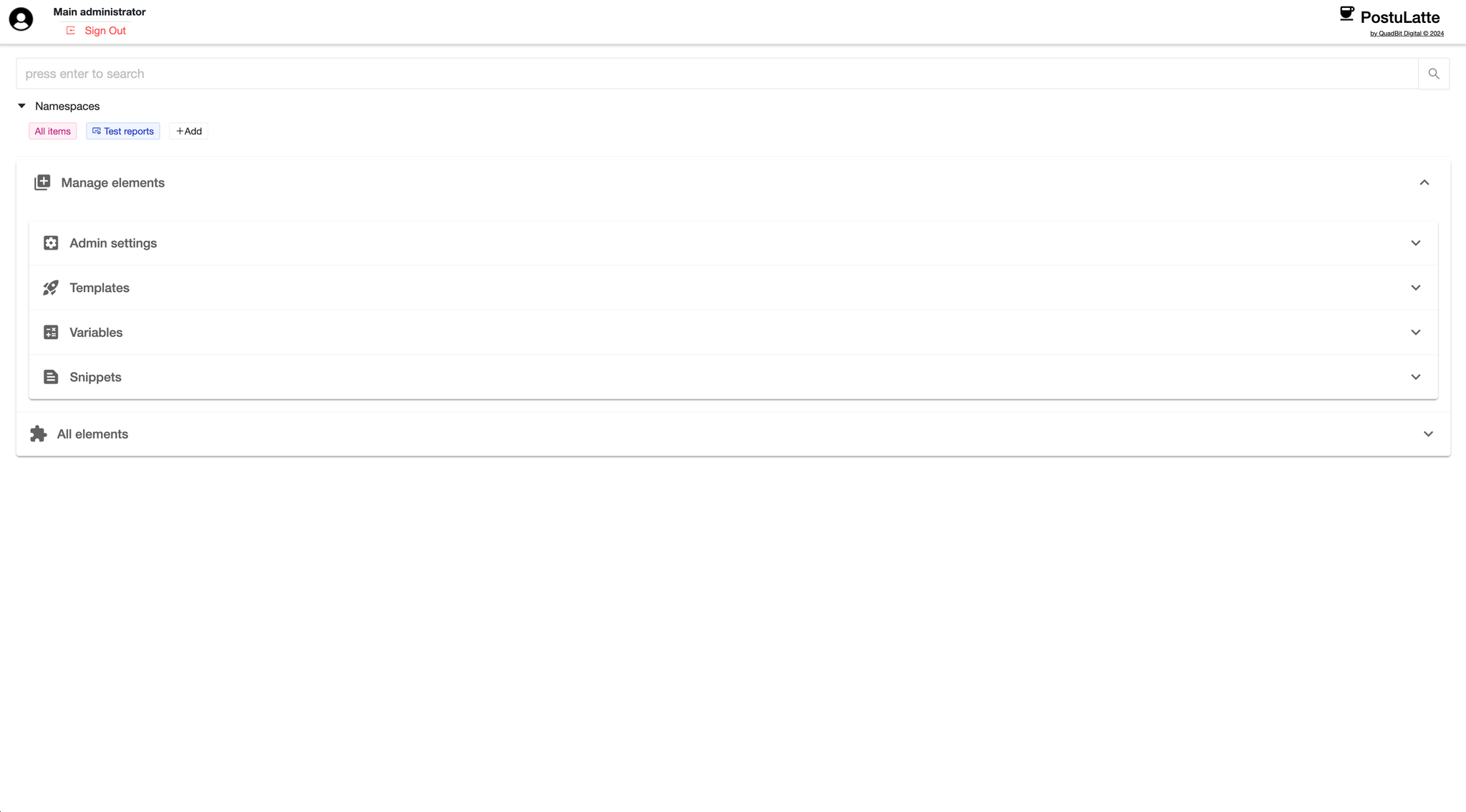  Step 1 - Open "Manage elements"
