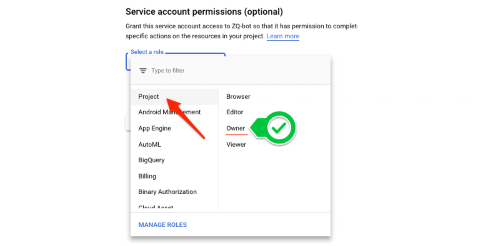 Obtaining Google service account keys