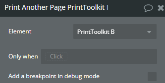 Workflow action → Print Another Page.