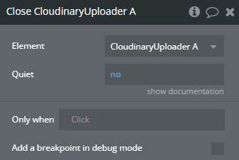 Workflow action → Close.