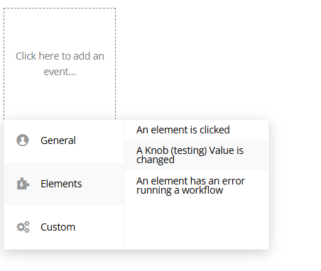Workflow event ā A Knob Value Is Changed.