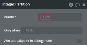 Workflow action → Integer Partition.