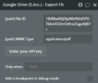 Plugin action → Export File.