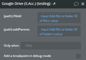 Plugin action → Add File to Folder.