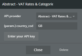 Plugin data → VAT Rates & Categories.