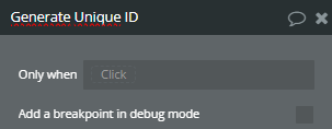 Workflow action → Generate Unique ID.