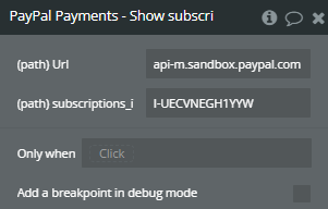 Plugin Action → Show subscription details.
