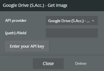 Plugin data → Get image from Drive.