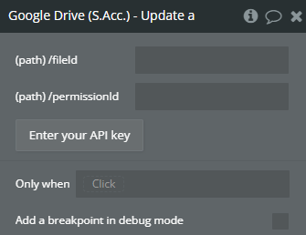 Plugin action → Update a User’s Permission (Write).