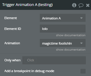 Workflow action → Trigger.