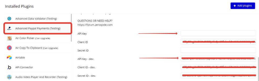 Plugins → Advanced Paypal Payments.