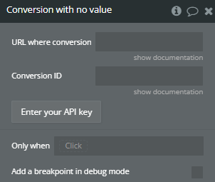 Workflow action → Conversion with no value.