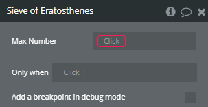 Workflow action → Sieve of Eratosthenes.