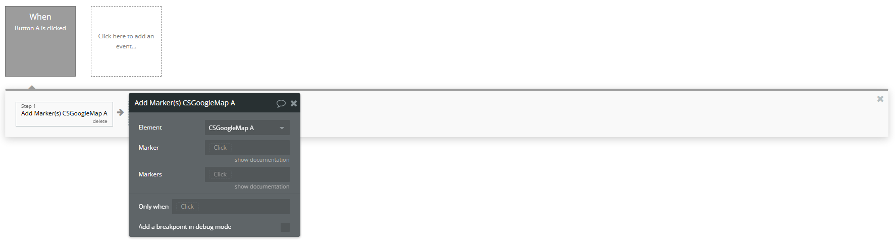 Workflow action → Add Markers.