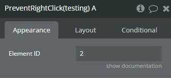 Element properties → Prevent Right Click.