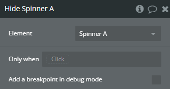 Workflow action → Hide.