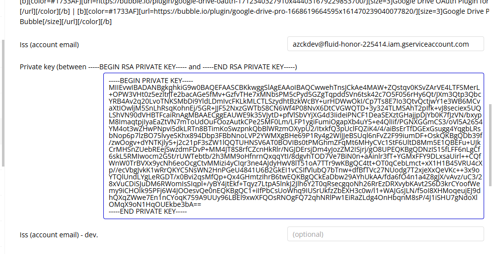 Plugins → Google Drive Service Acc.