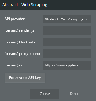 Plugin data → Web Scraping.
