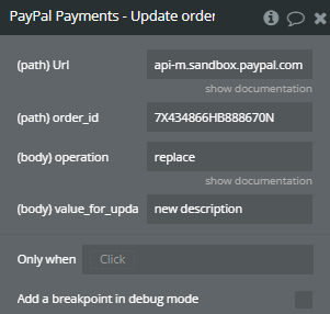 Plugin Action → Update order description.