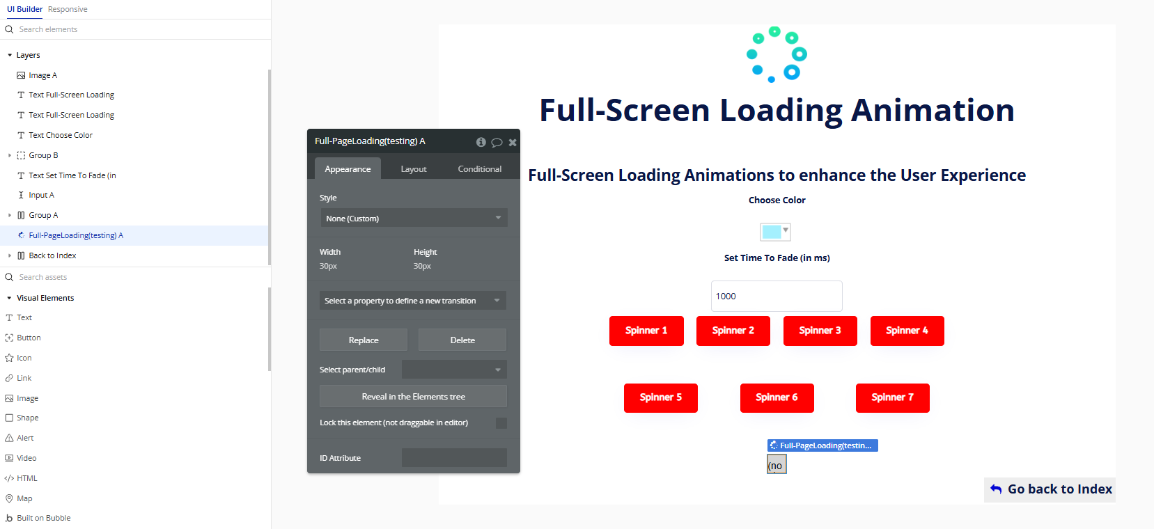 Element → Full-Page Loading.