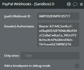 Plugin action call → [Sandbox] Delete Webhook.