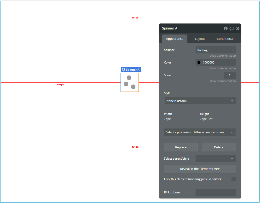Element → Spinner.