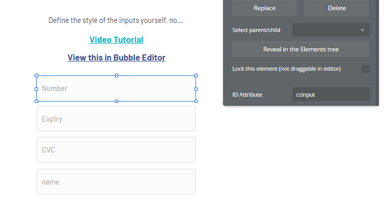 Element → Input → ID Attribute.