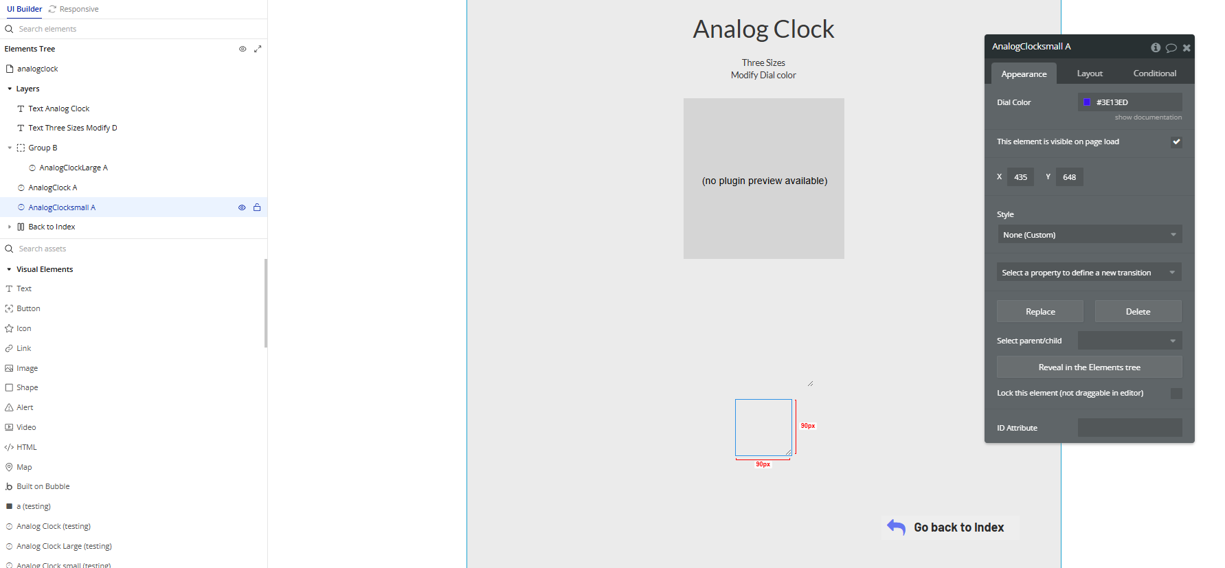 Element → Analog Clock Small.