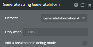 Workflow action → Generate string